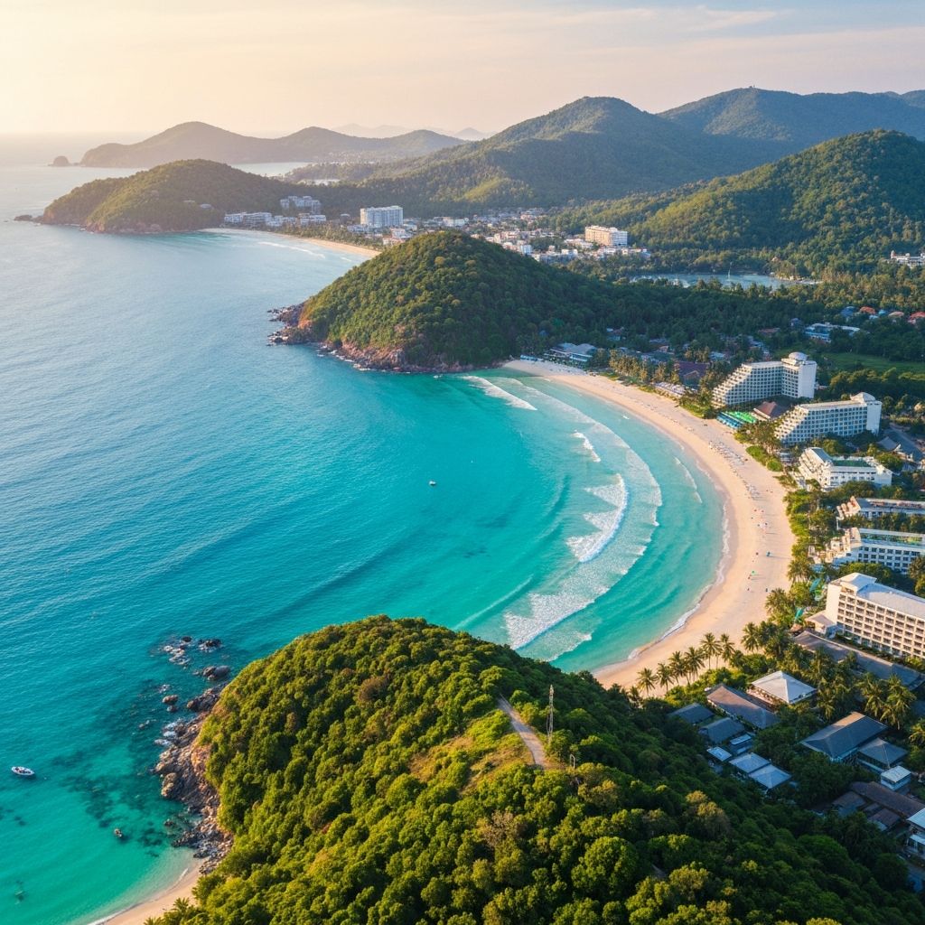 Aerial view of Patong Bay, Phuket — home of Andaman Hill Patong