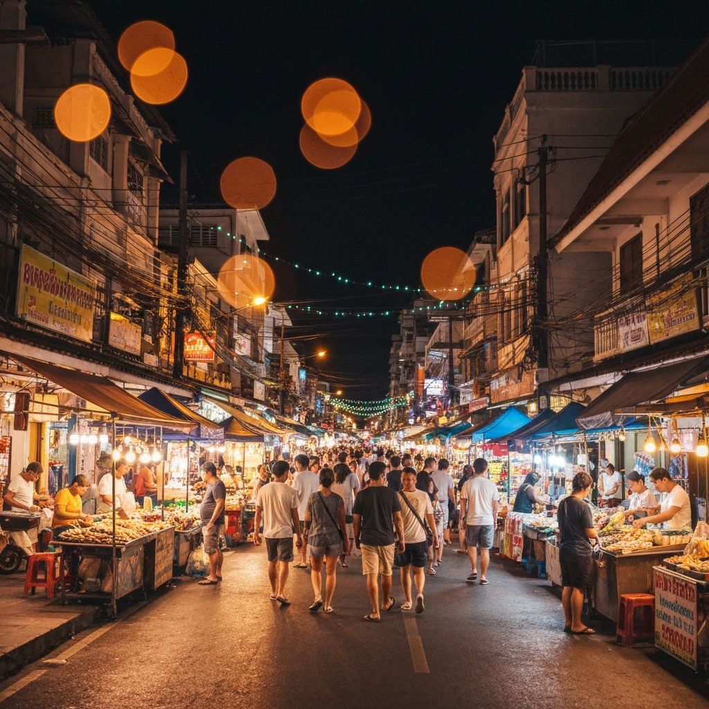 Patong night scene — vibrant streets and entertainment of Bangla Road, Phuket
